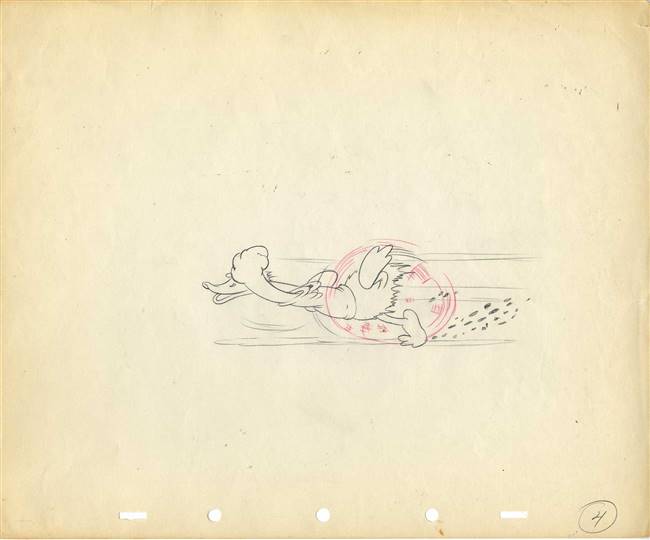 Original Production Drawing of Donald Duck from a Walt Disney Short (1930s)