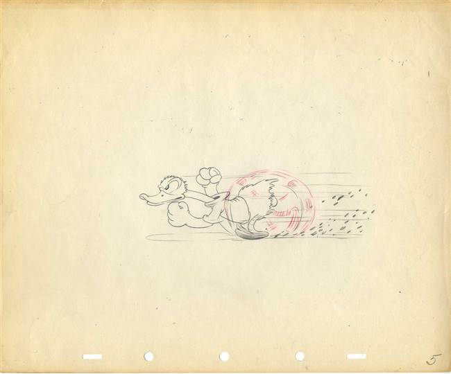 Original Production Drawing of Donald Duck from a Walt Disney Short (1930s)