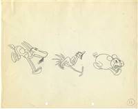 Original Production Drawing of Animals from Shindig (1930)