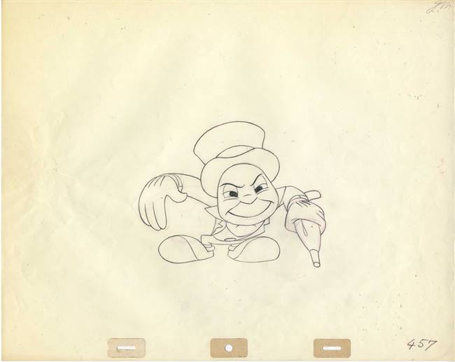 Original Production Drawing of Jiminy Cricket from Disney TV (1950s/60s)