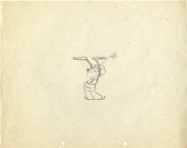 Original Production Drawing of Mickey Mouse from The Opry House (1929)<br />From the Estate of Les Clark.