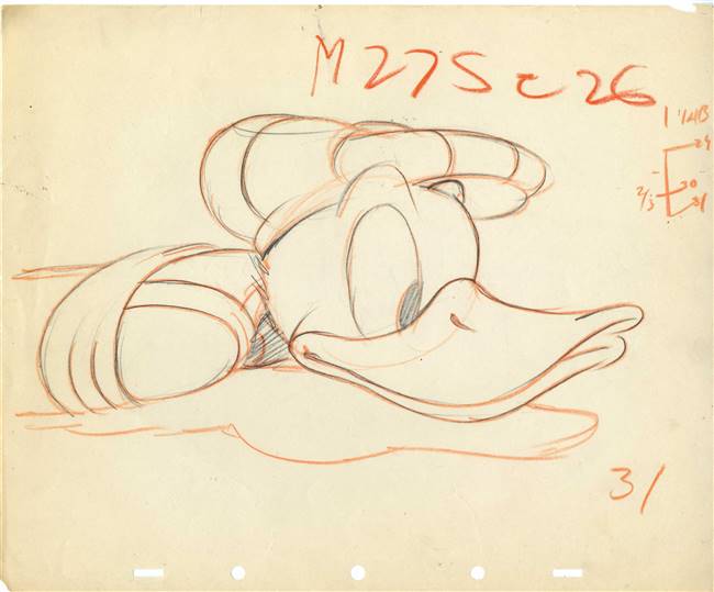 Original Production Drawing of Donald Duck from Donald's Golf Game (1938)