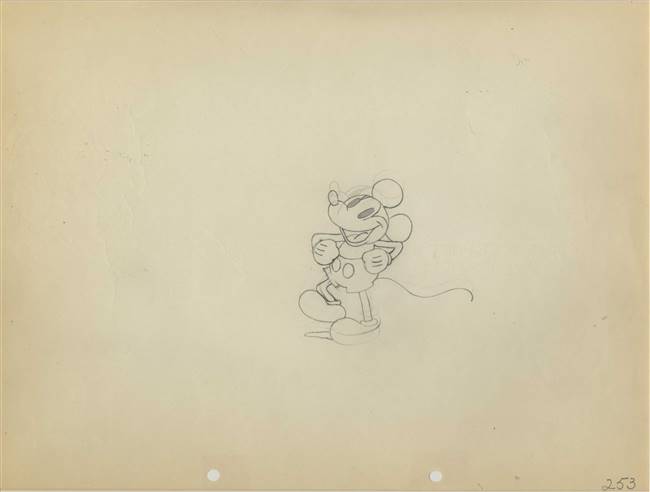 Original Production Drawing of Mickey Mouse from Around the World in 80 Minutes with Douglas Fairbanks (1931)