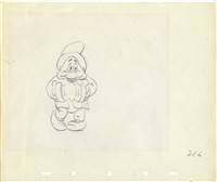 Original Production Drawing of Bashful from Snow White and the Seven Dwarfs (1937)