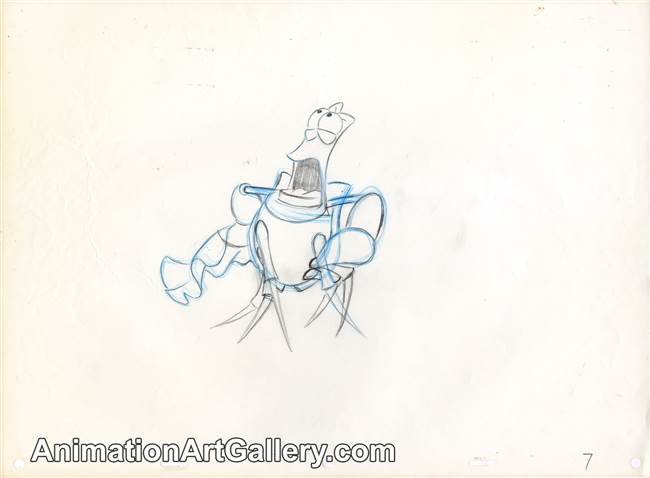 Production Drawing of Sebastian from The Little Mermaid