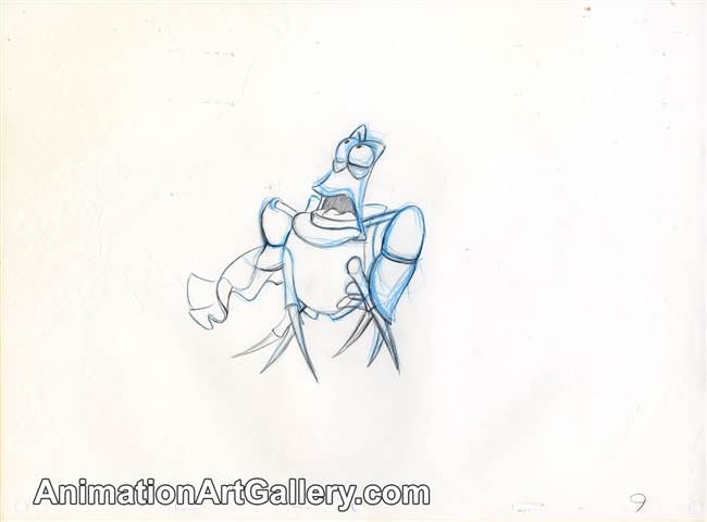 Production Drawing of Sebastian from The Little Mermaid