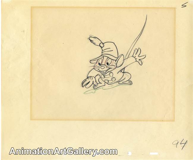 Production Drawing of Timothy Mouse from Dumbo