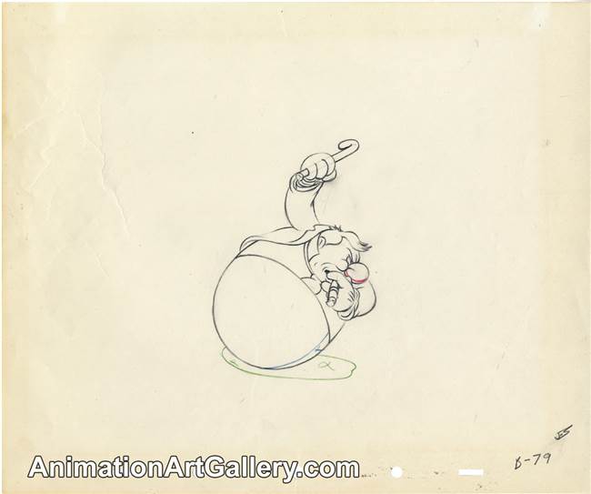 Production Drawing of W.C. Fields from Mother Goose Goes Hollywood