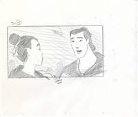 Storyboard of Mulan and Shang from Mulan