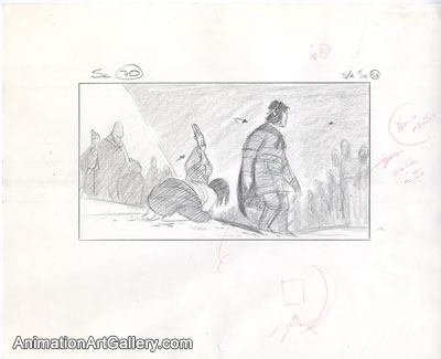 Storyboard of Mulan and Shang from Mulan