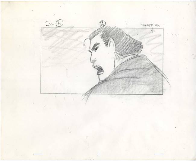 Storyboard of Shang from Mulan