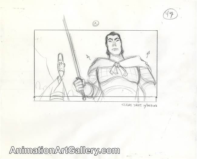 Storyboard of Shang and Chi Fu from Mulan