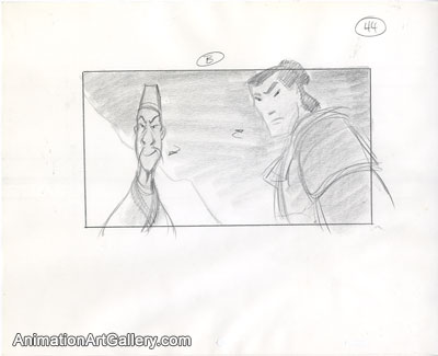 Storyboard of Shang and Chi Fu from Mulan