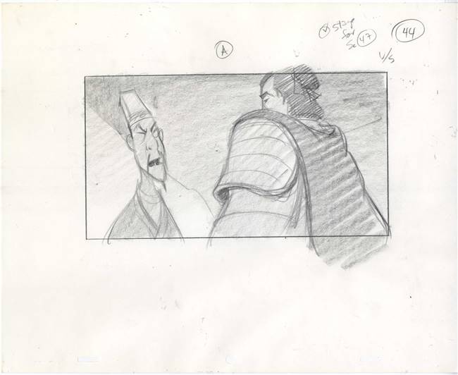 Storyboard of Shang and Chi Fu from Mulan