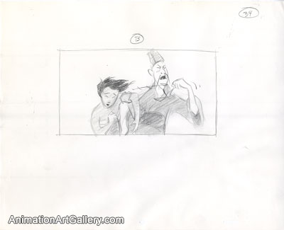 Storyboard of Chi Fu and Mulan from Mulan