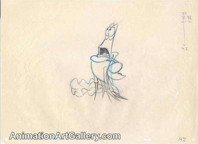 Original Production Drawing of Sebastian from the Little Mermaid