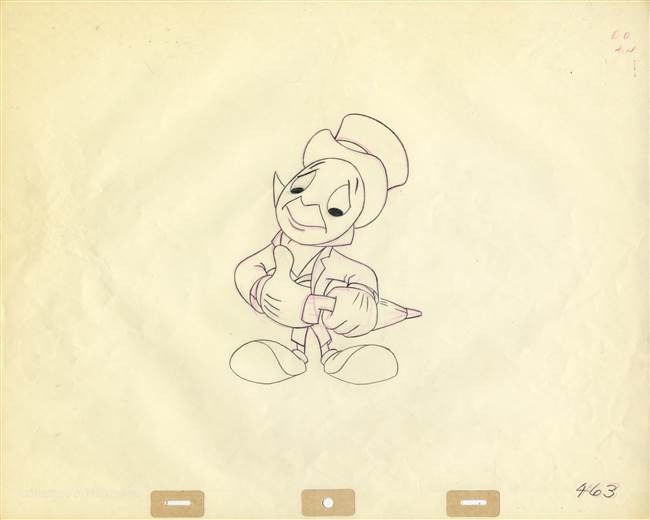 Original Production Drawing of Jiminy Cricket from Disney TV