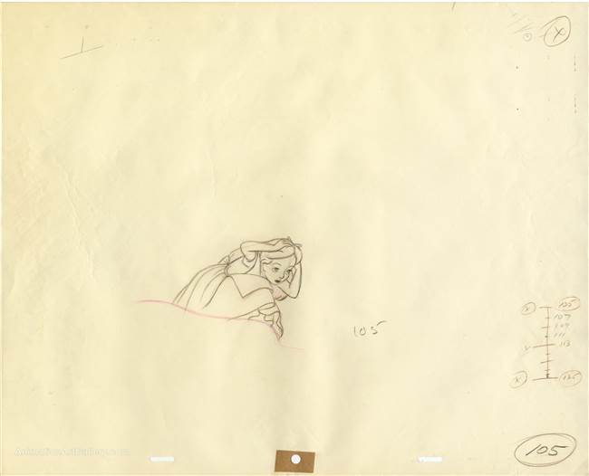 Original Production Drawing of Alice from Alice in Wonderland