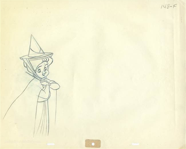 Original Production Drawing of Fauna from Sleeping Beauty