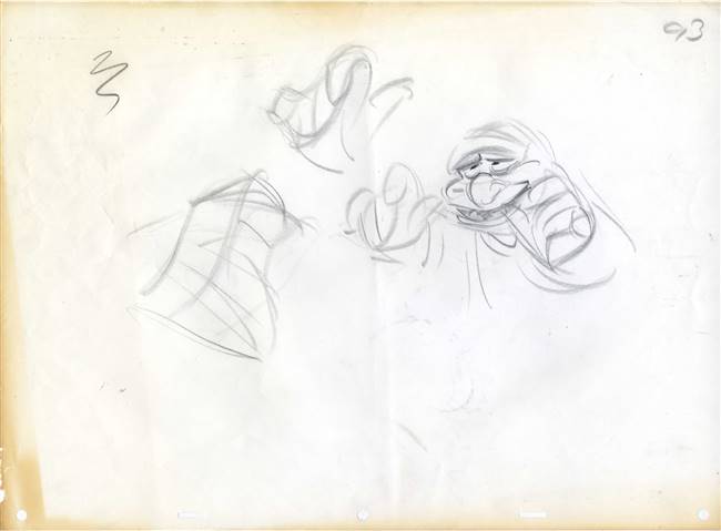 Original Production Drawing of Fagin from Oliver and Co (1988)