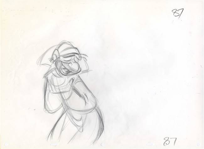 Original Production Drawing of Fagin from Oliver and Co (1988)