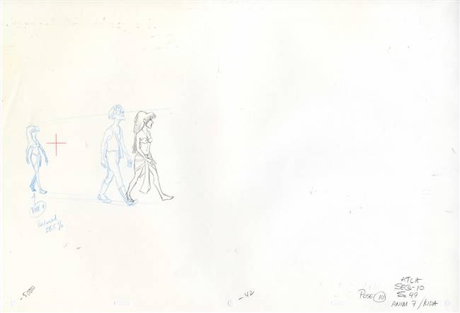 Original production drawing of Milo and Kida from Atlantis: The Lost Empire (2001)