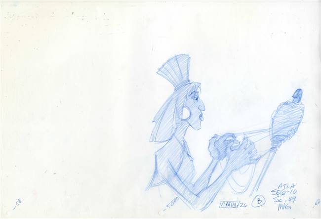 Original production drawing of a woman from Atlantis: The Lost Empire (2001)