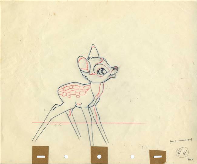 Original Production Drawing of Bambi from Bambi (1942)