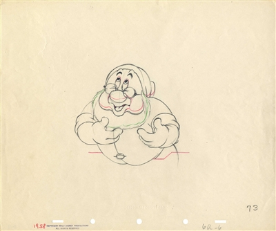 Original Production Drawing of Doc from Snow White and the Seven Dwarfs (1937)