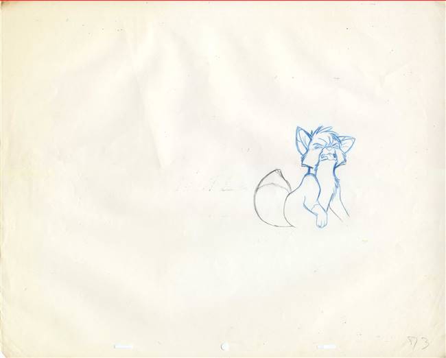 Original Production Drawing of Tod from the Fox and the Hound (1981)