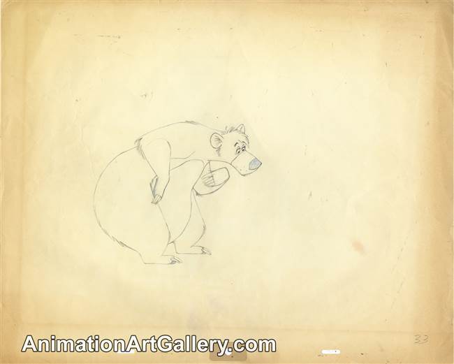 Production Drawing of Baloo from The Jungle Book