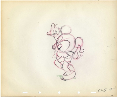 Original Production Drawing of Minnie Mouse from Walt Disney (1940s)