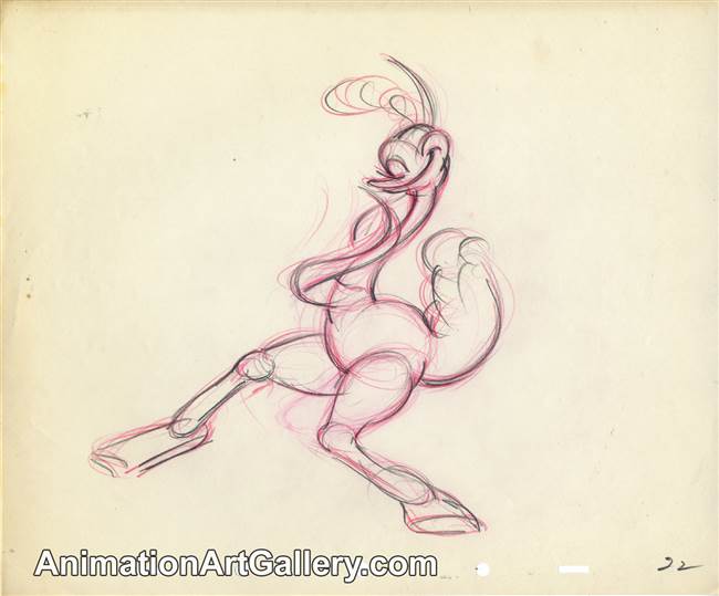 Original Production Drawing of Mlle. Upanova from Fantasia (1940)