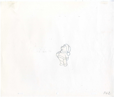 Original Production Drawing of Winnie the Pooh from Winnie the Pooh Discovers the Seasons (1981)