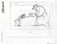 Original Storyboard of Mowgli and Baloo from Jungle Book II (2003)