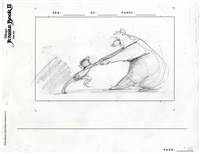 Original Storyboard of Mowgli and Baloo from Jungle Book II (2003)