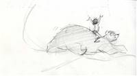 Original Storyboard of Mowgli and Baloo from Jungle Book II (2003)