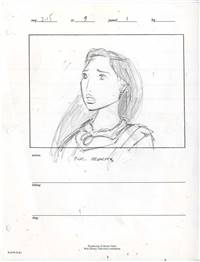 Original Storyboard Drawing of Pocahontas from Pocahontas II: Journey to a New World (1998)