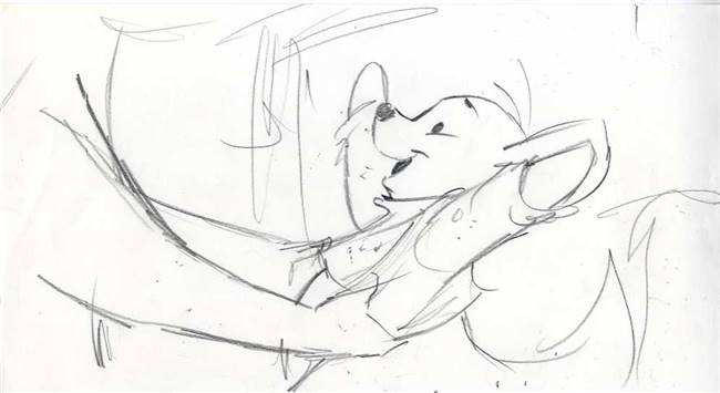 Original Storyboard Drawing of Roo from Pooh's Grand Adventure: The Search for Christopher Robin (1997)
