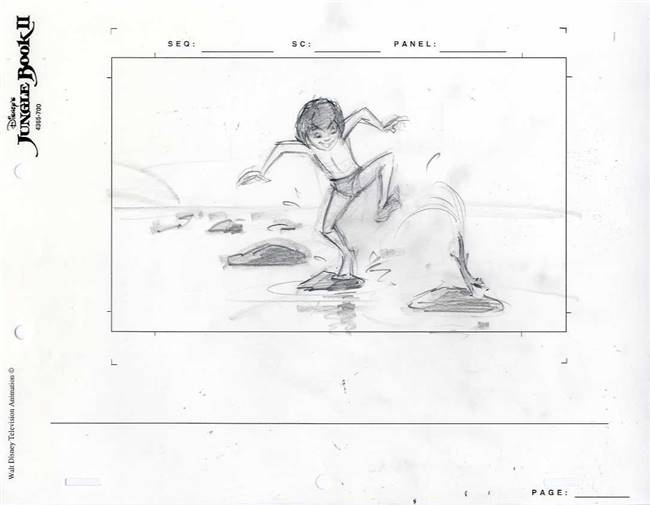 Original Storyboard Drawing of Mowgli from Jungle Book II (2003)