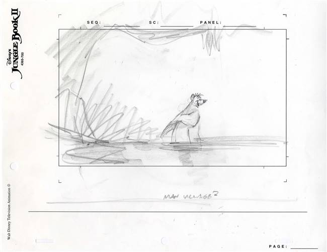 Original Storyboard of Baloo from Jungle Book II (2003)