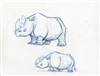 Original Model Sheet of a Rhino from Lion King II: Simba's Pride (1998)