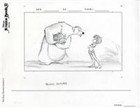 Original Storyboard of Baloo and Mowgli from Jungle Book II (2003)