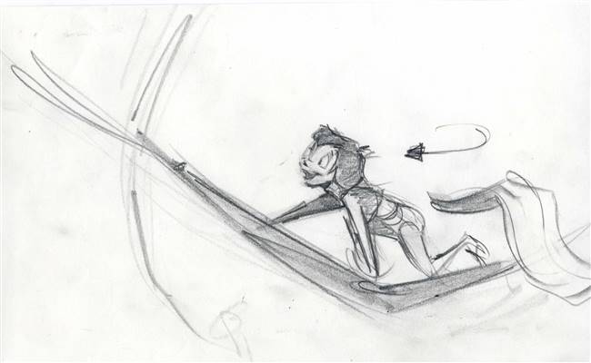 Original Storyboard Drawing of Mowgli from Jungle Book II (2003)