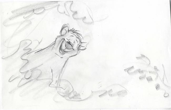 Original Storyboard Drawing of Baloo from Jungle Book II (2003)