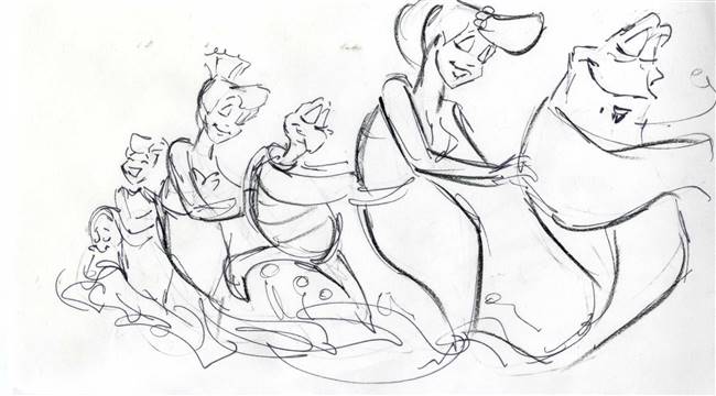 Original Storyboard Drawing from Little Mermaid: Ariel's Beginning (2008)