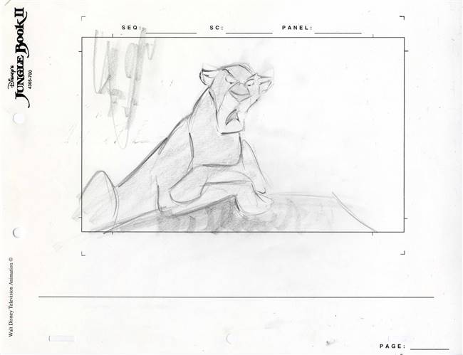 Original Storyboard of Bagheera from Jungle Book II (2003)