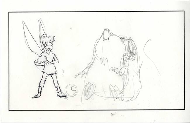 Original Production Storyboard Drawing of Tinkerbell from a Tinkerbell Film (2000s/10s)