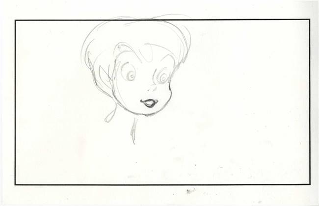 Original Production Storyboard Drawing of Tinkerbell from a Tinkerbell Film (2000s/10s)