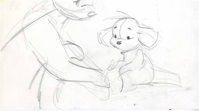 Original Storyboard Drawing of Kanga and Roo from Pooh's Grand Adventure: The Search for Christopher Robin (1997)